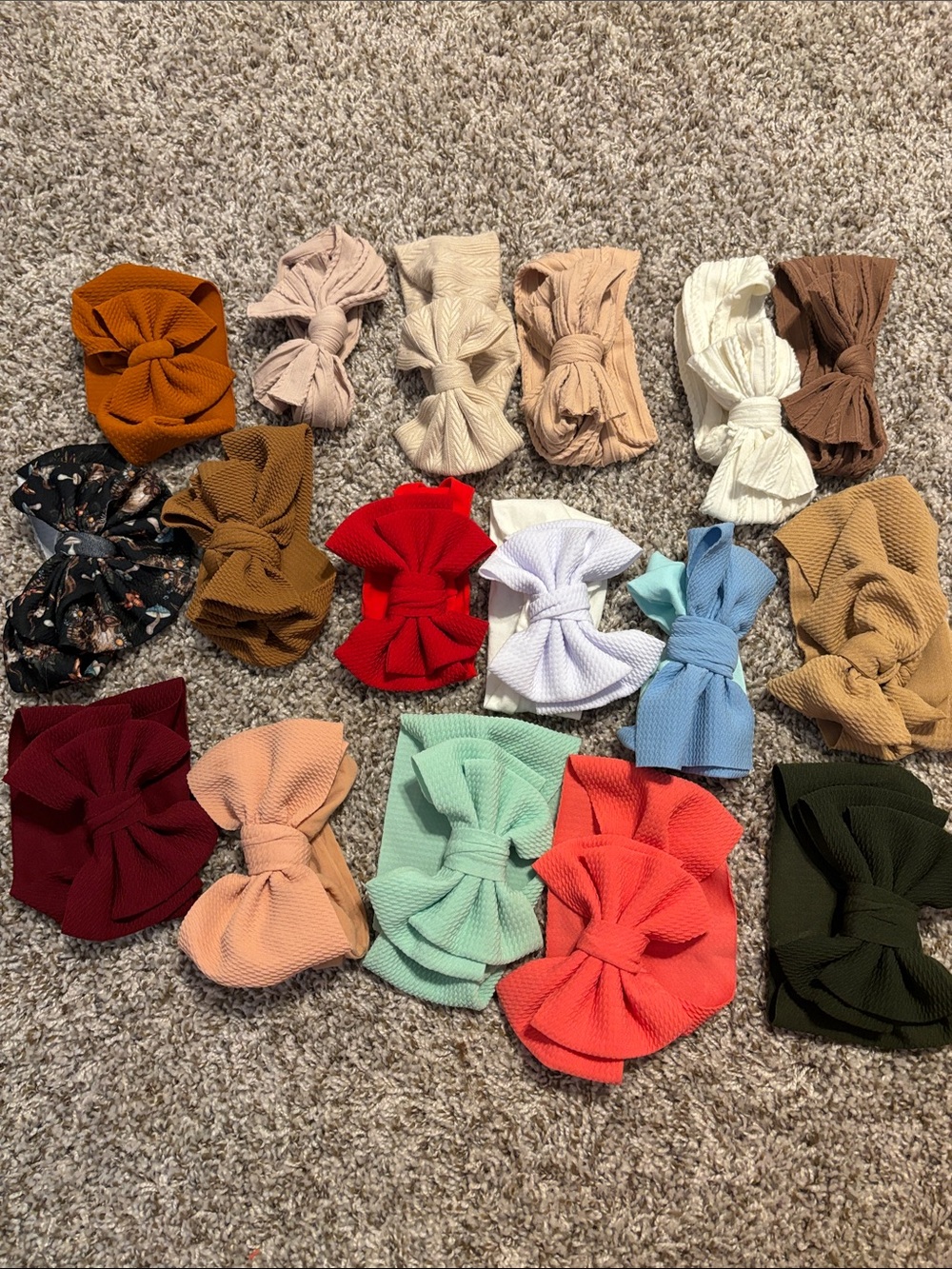 Kids Bow Headband Set - Assorted Colors BUNDLE fits from baby- up to 8 months